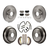 Front Rear Disc Brake Rotors Ceramic Pad And Drum Kit (7Pc) For Chevrolet Malibu