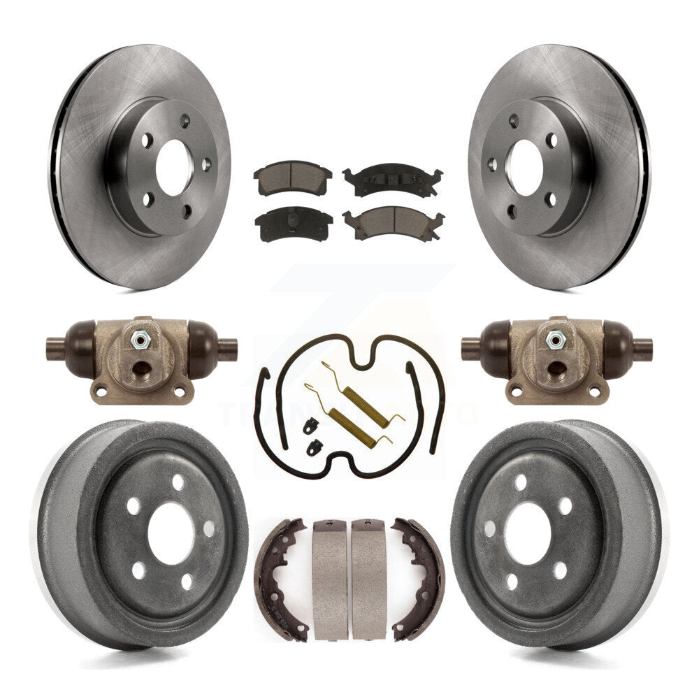 Front Rear Disc Brake Rotors Ceramic Pads And Drum Kit (9Pc) For Pontiac Sunfire
