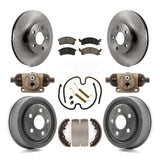 Front Rear Disc Brake Rotors Ceramic Pads And Drum Kit (9Pc) For Pontiac Sunfire