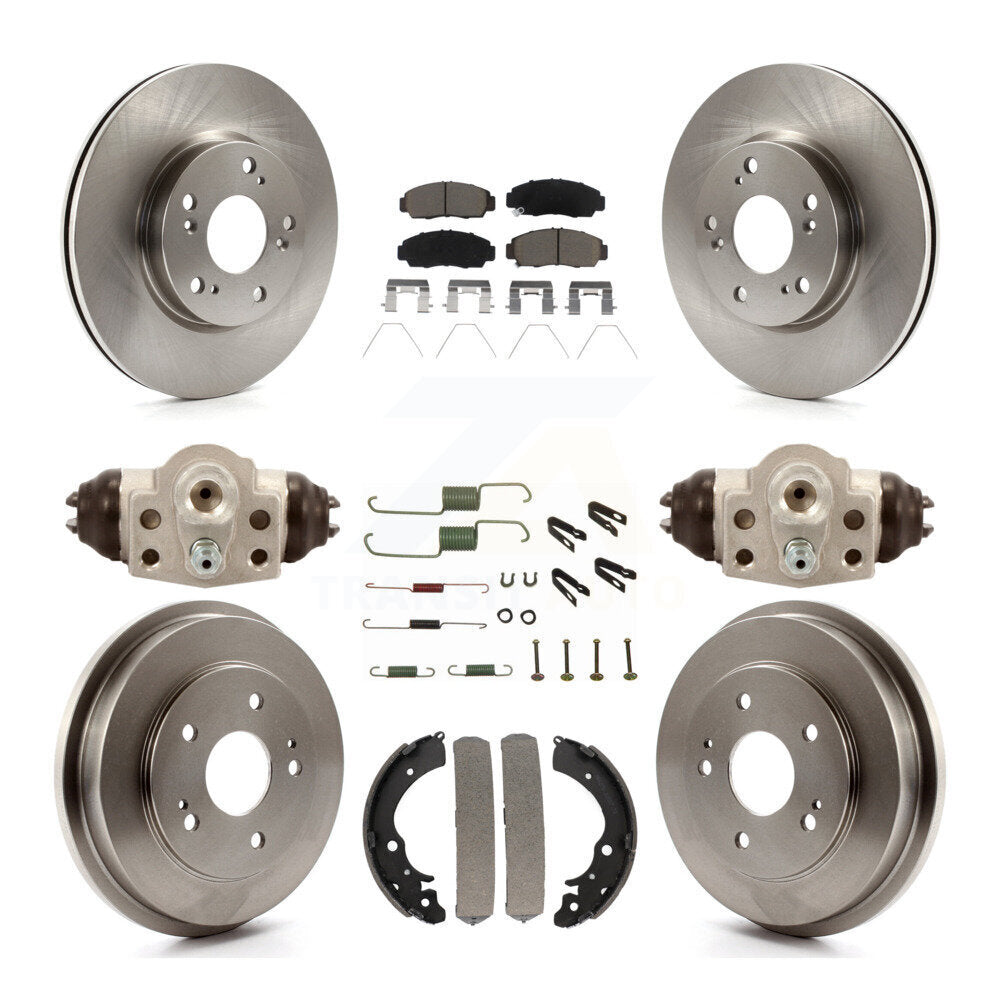 Front Rear Brake Rotor Ceramic Pad Drum Kit (9Pc) For 13 Honda Civic Natural Gas