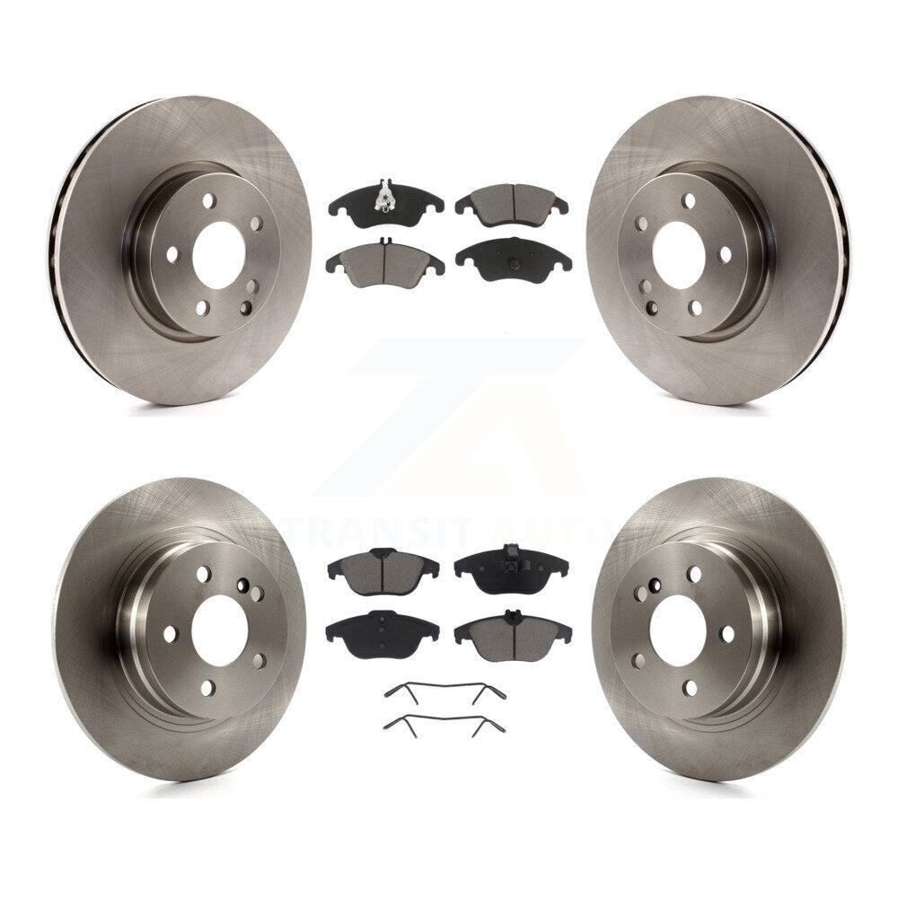 Front Rear Disc Brake Rotors And Ceramic Pads Kit For Mercedes-Benz C300