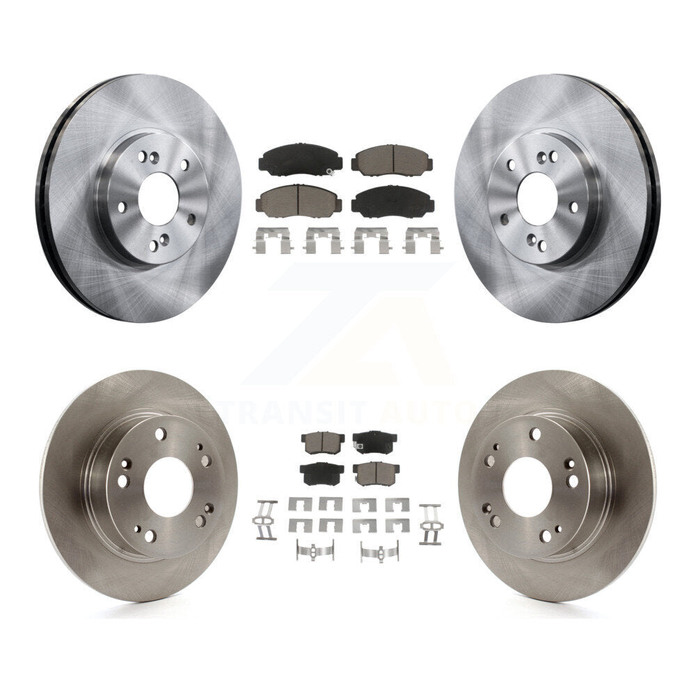 Front Rear Disc Brake Rotors And Ceramic Pads Kit For Honda Accord
