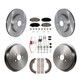 Front Rear Brake Rotor Ceramic Pad & Drum Kit (7Pc) For 2019 Toyota Corolla 2.0L