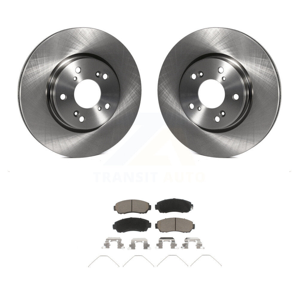 Front Disc Brake Rotors And Ceramic Pads Kit For Honda CR-V