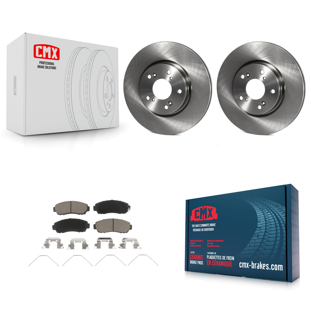 Front Disc Brake Rotors And Ceramic Pads Kit For Honda CR-V