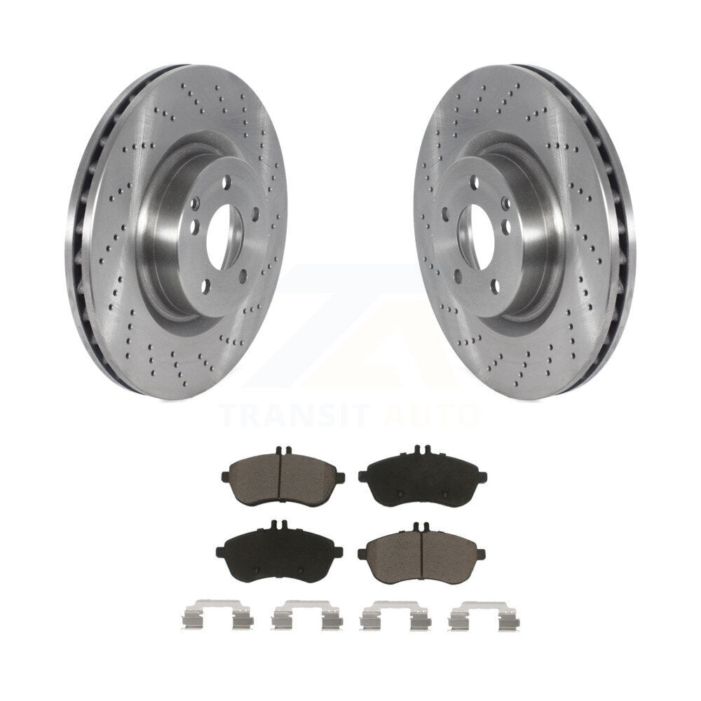 Front Disc Brake Rotor Ceramic Pad Kit For Mercedes-Benz C250 With Sport Package