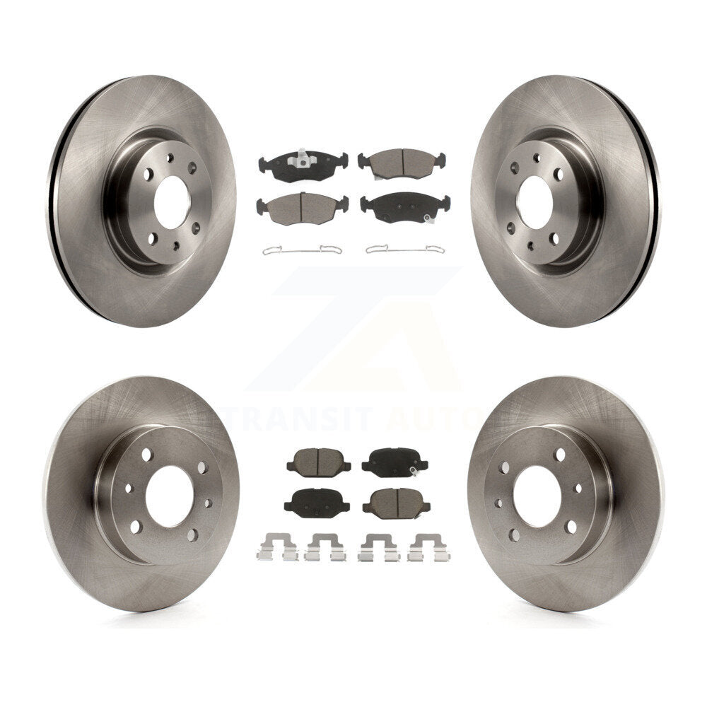 Front Rear Disc Brake Rotors And Ceramic Pads Kit For Fiat 500