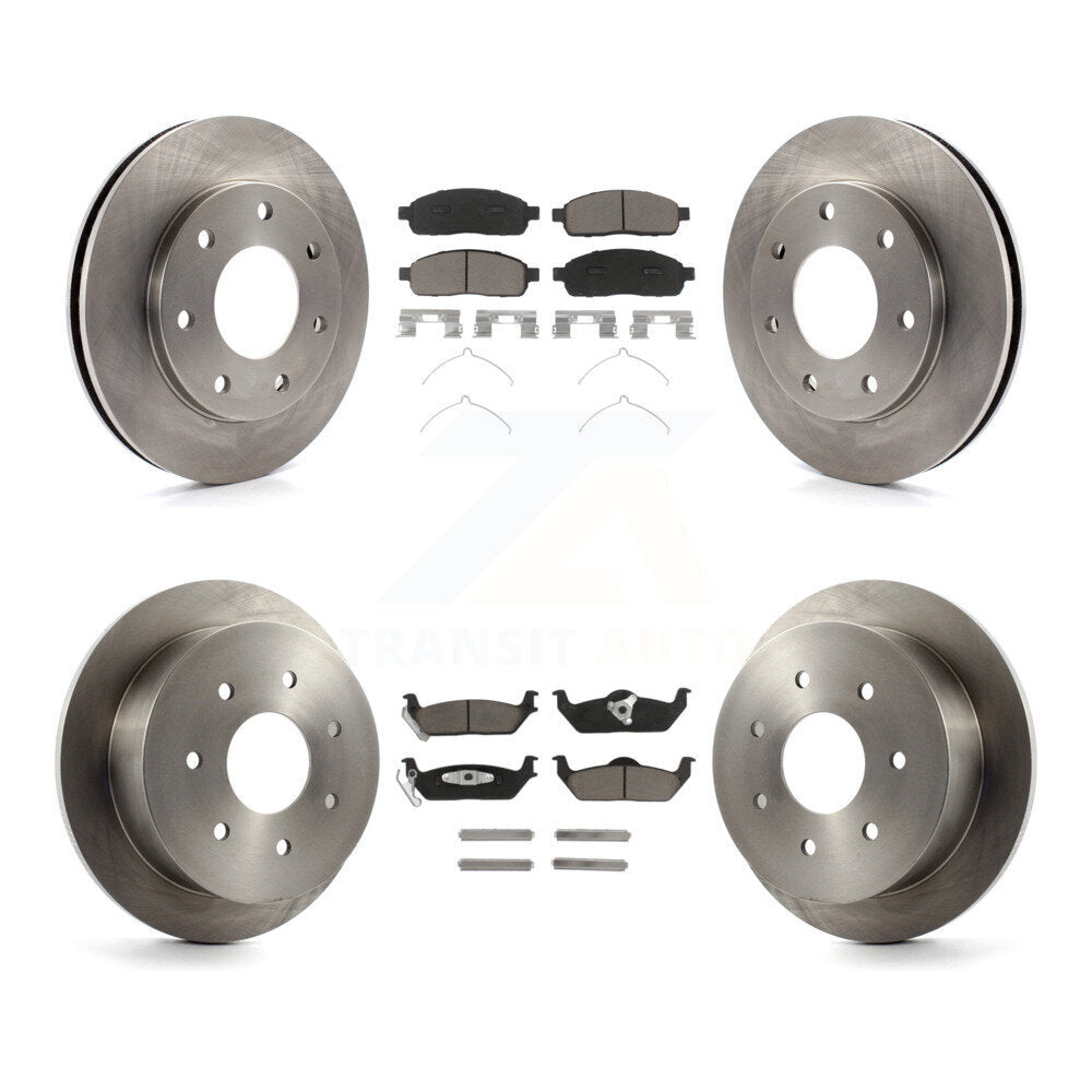 Front Rear Disc Brake Rotors And Ceramic Pads Kit For 2004 Ford F-150 4WD