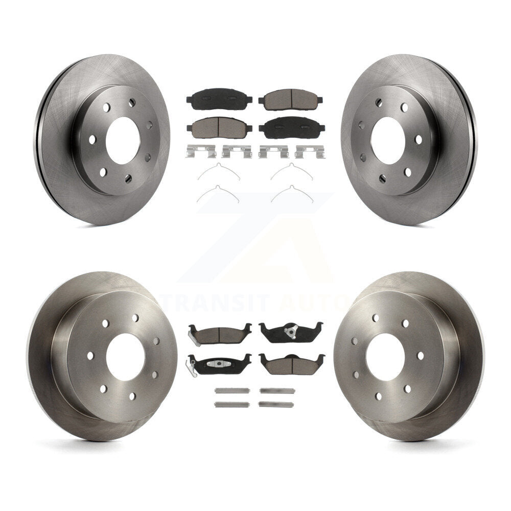 Front Rear Disc Brake Rotors And Ceramic Pads Kit For 2004 Ford F-150 4WD