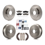 Front Rear Brake Rotor Ceramic Pad Drum Kit (7Pc) For Dodge Caravan Grand Town &