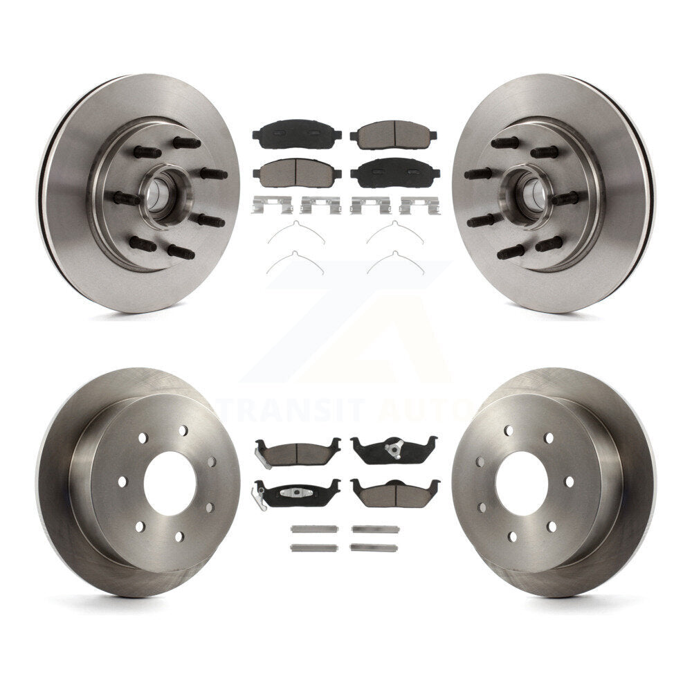 Front Rear Disc Brake Rotors And Ceramic Pads Kit For 2004 Ford F-150 RWD