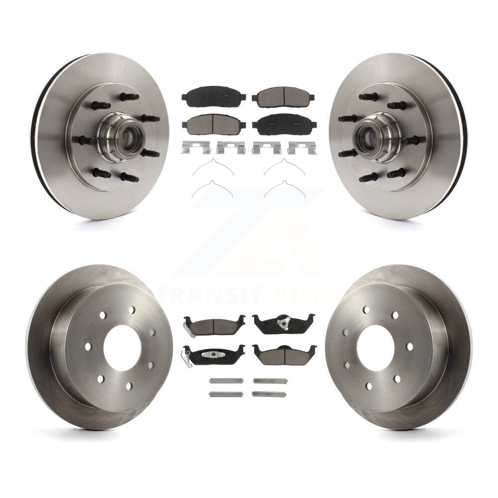 Front Rear Disc Brake Rotors And Ceramic Pads Kit For 2004 Ford F-150 RWD