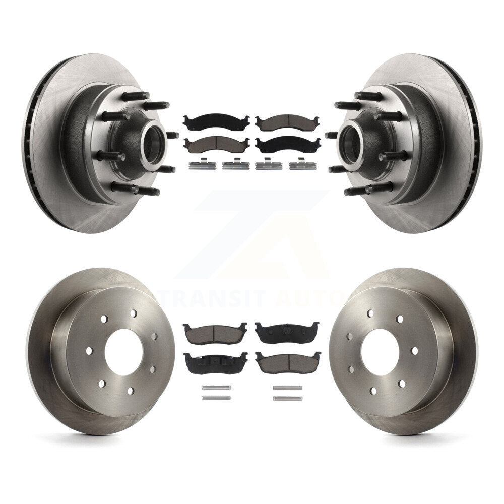 Front Rear Disc Brake Rotors And Ceramic Pads Kit For 1997 Ford F-250 HD RWD