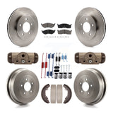 Front Rear Brake Rotor Ceramic Pad Drum Kit (9Pc) For Dodge Caravan Grand Town &