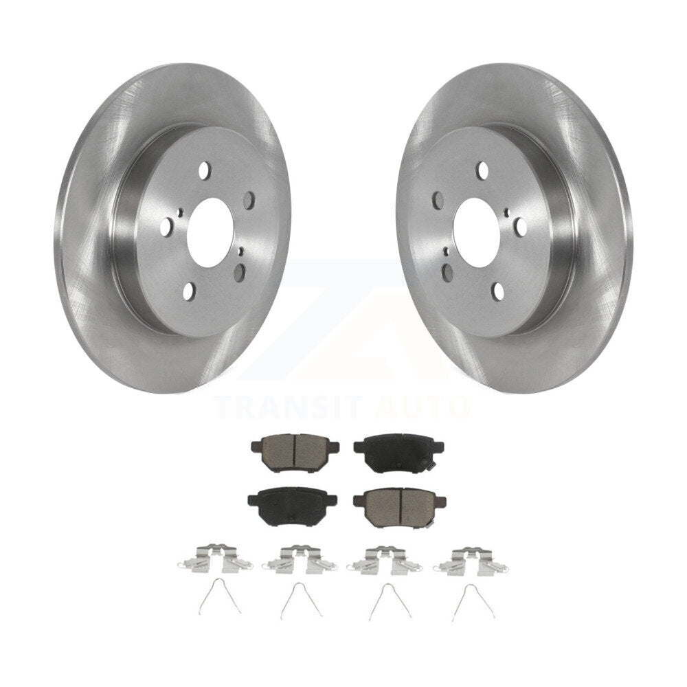 Rear Brake Rotor Ceramic Pad Kit For 19 Toyota Corolla With Manual Parking