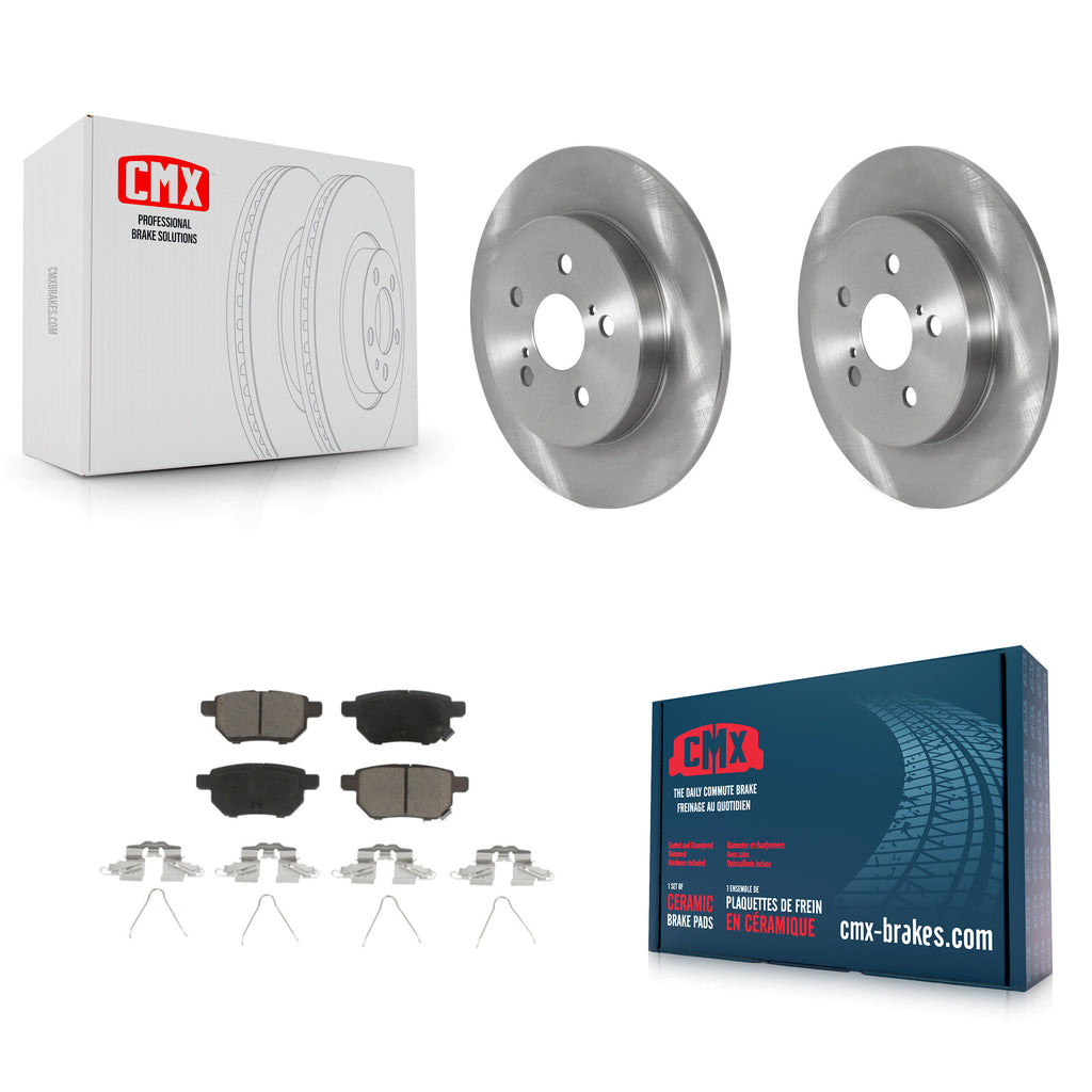 Rear Brake Rotor Ceramic Pad Kit For 19 Toyota Corolla With Manual Parking