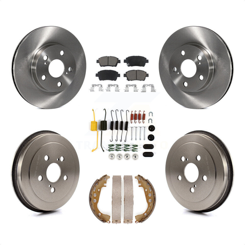 Front Rear Brake Rotor Ceramic Pad And Drum Kit (7Pc) For 2004-2007 Toyota Prius