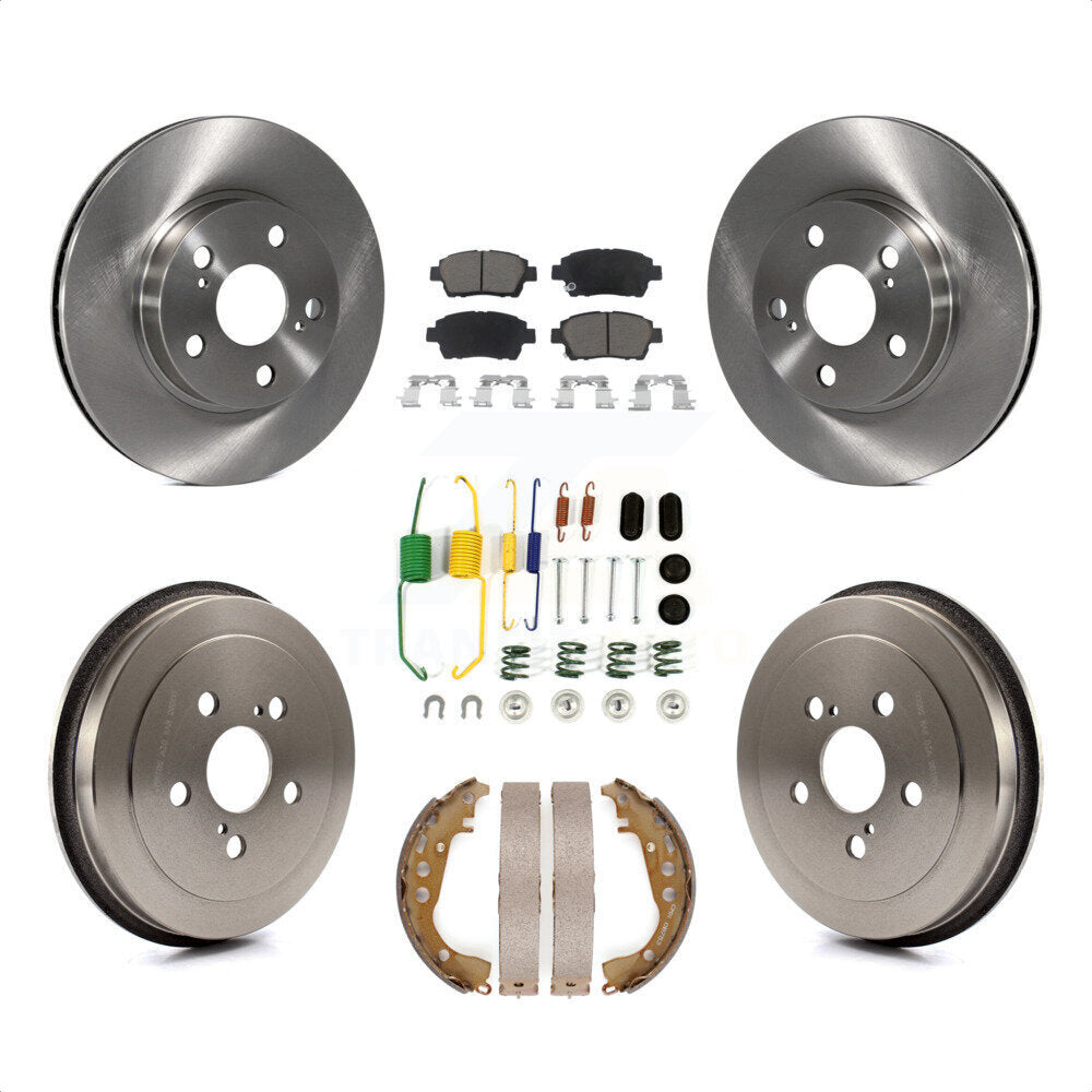 Front Rear Disc Brake Rotor Ceramic Pad And Drum Kit (7Pc) For 2008 Toyota Prius