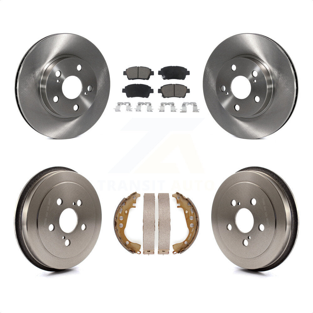 Front Rear Disc Brake Rotors Ceramic Pad And Drum Kit For 2004-2008 Toyota Prius