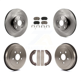 Front Rear Disc Brake Rotors Ceramic Pads And Drum Kit For Toyota Corolla