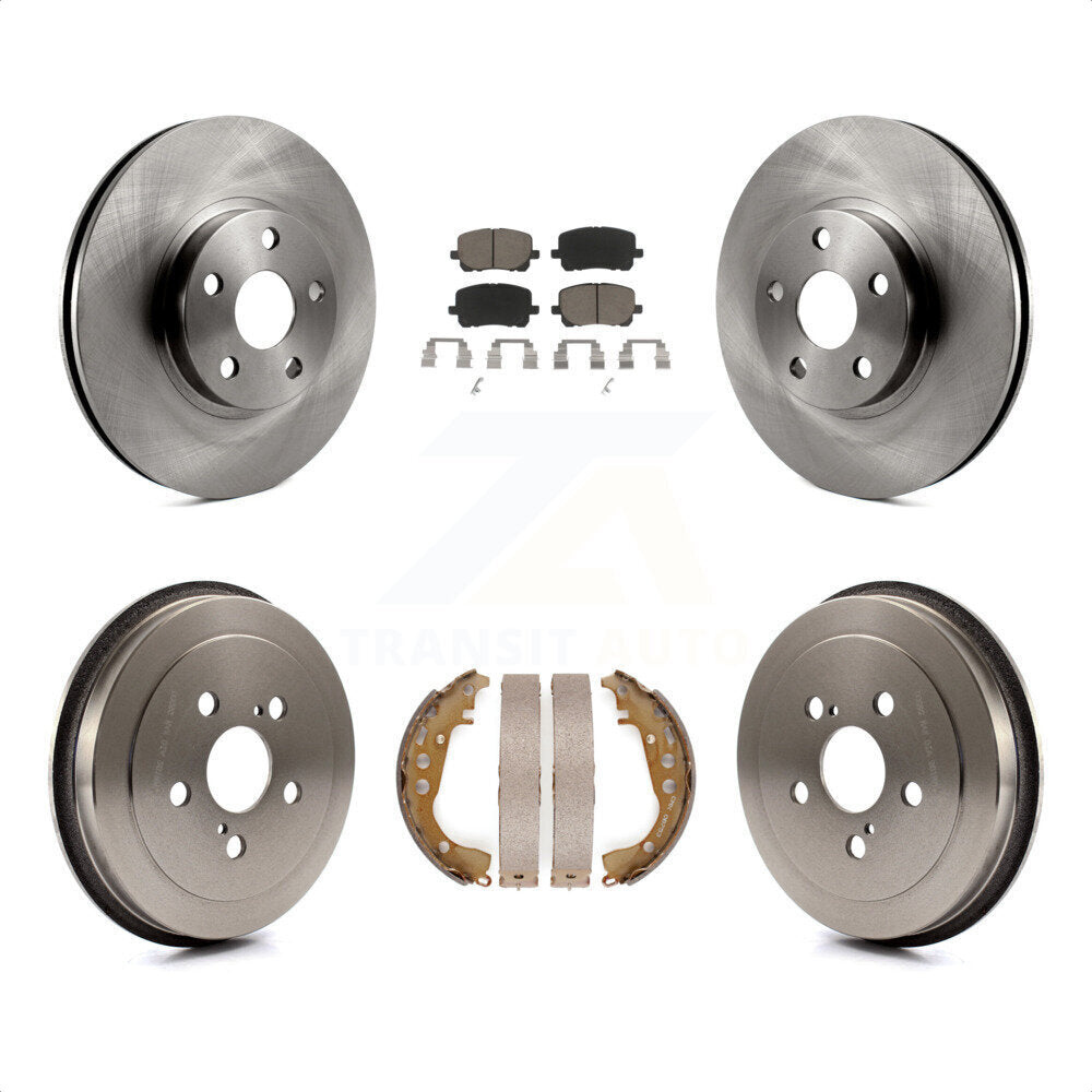Front Rear Disc Brake Rotors Ceramic Pads And Drum Kit For Toyota Corolla