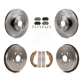 Front Rear Disc Brake Rotors Ceramic Pads And Drum Kit For Toyota Corolla