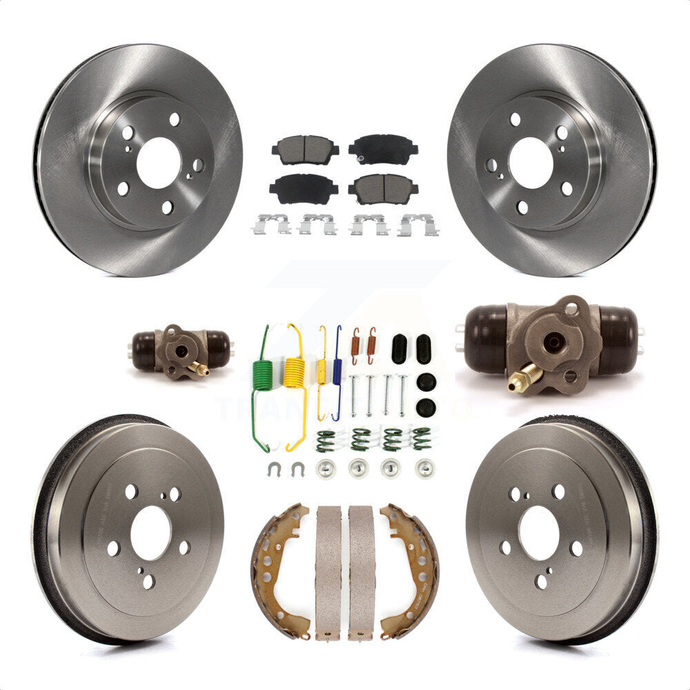 Front Rear Disc Brake Rotor Ceramic Pad And Drum Kit (9Pc) For 2008 Toyota Prius