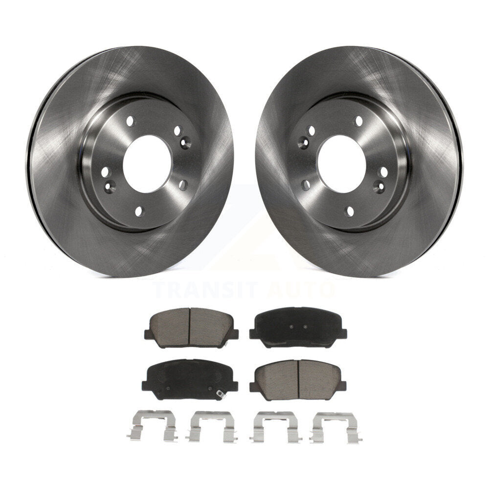 Front Disc Brake Rotors And Ceramic Pads Kit For 2018 Kia Forte SX