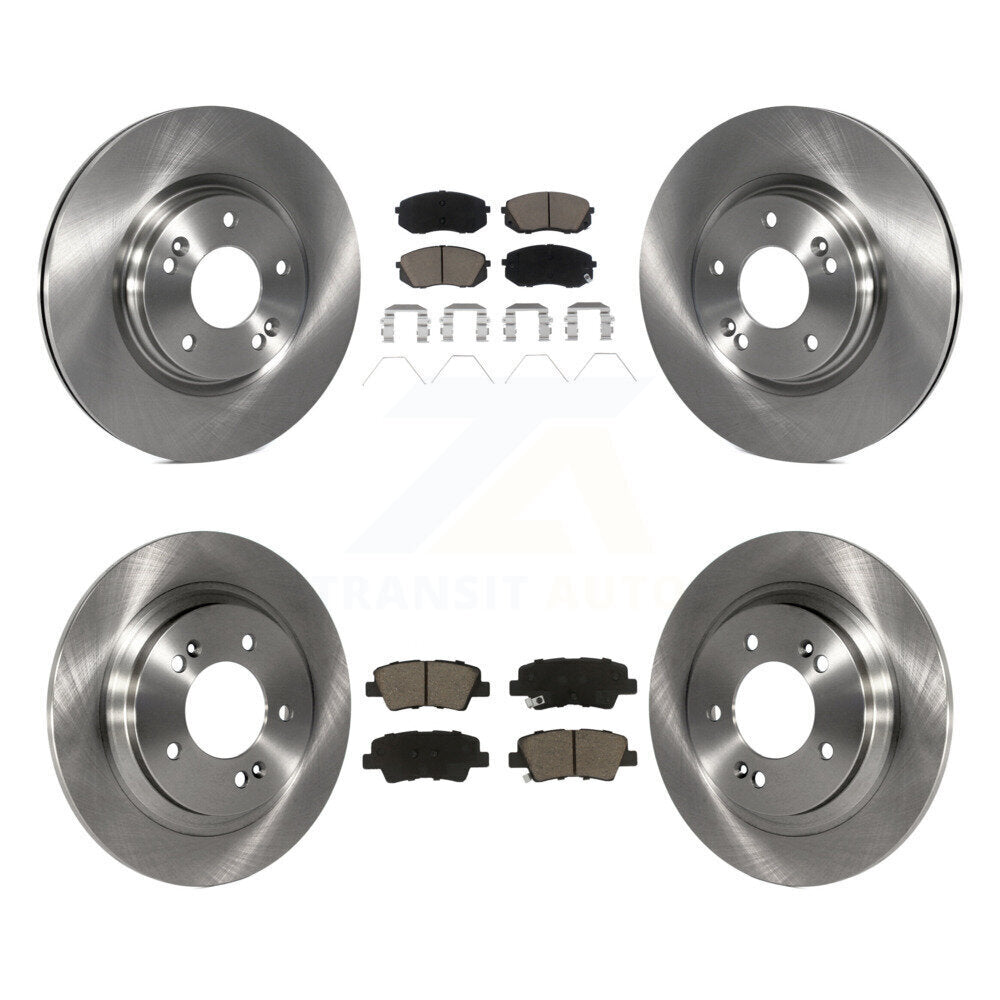 Front Rear Disc Brake Rotor And Ceramic Pad Kit For Hyundai Elantra GT Kia Forte