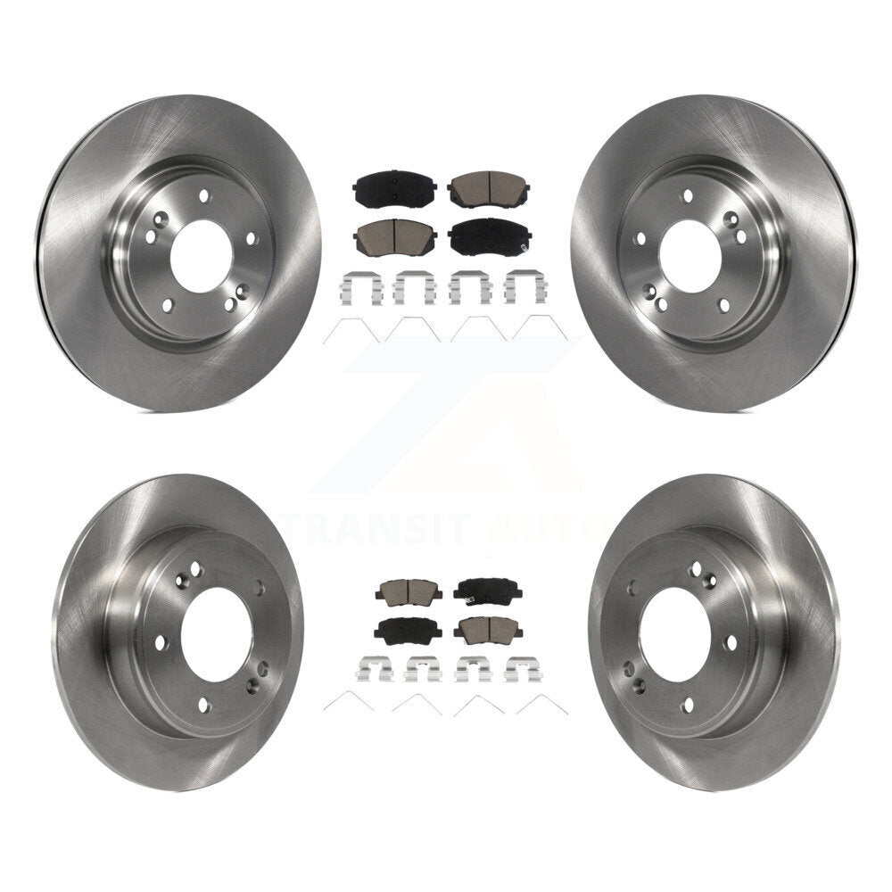 Front Rear Disc Brake Rotors And Ceramic Pads Kit For 2019 Kia Soul Turbocharged