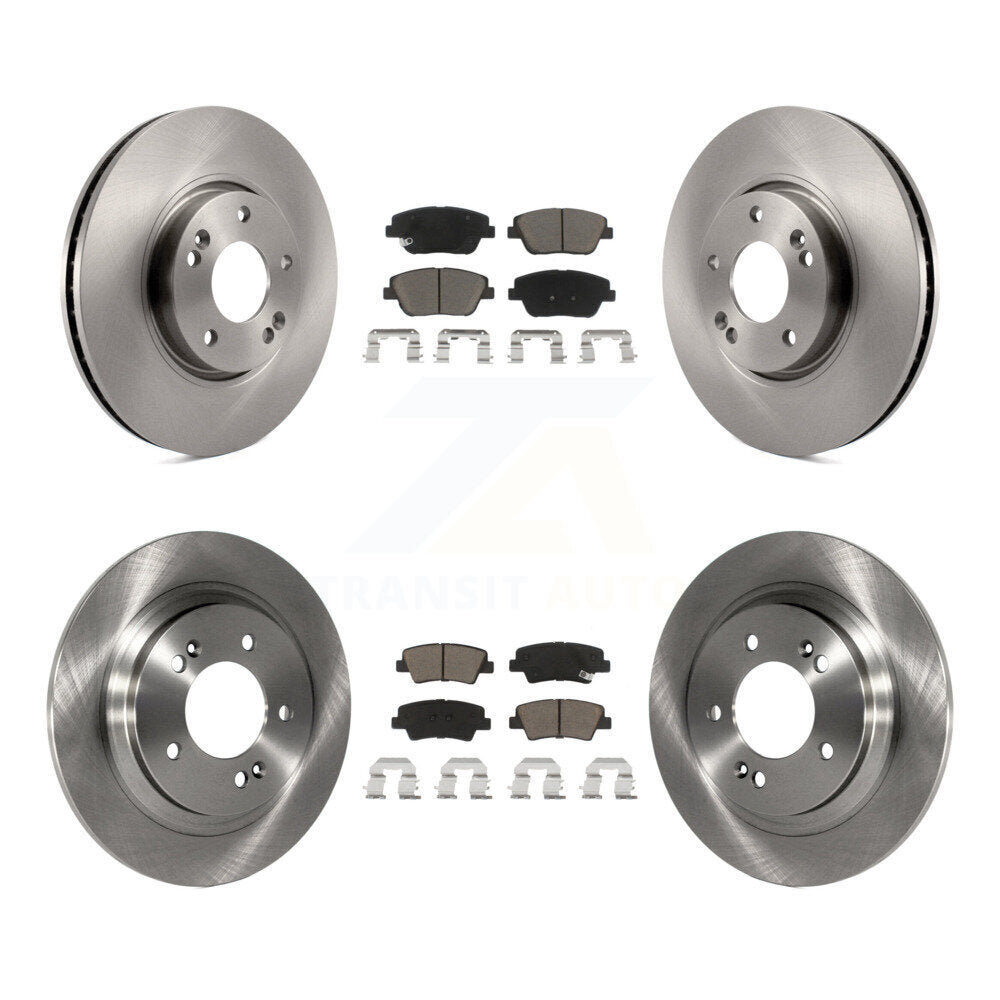 Front Rear Disc Brake Rotors And Ceramic Pads Kit For Hyundai Sonata