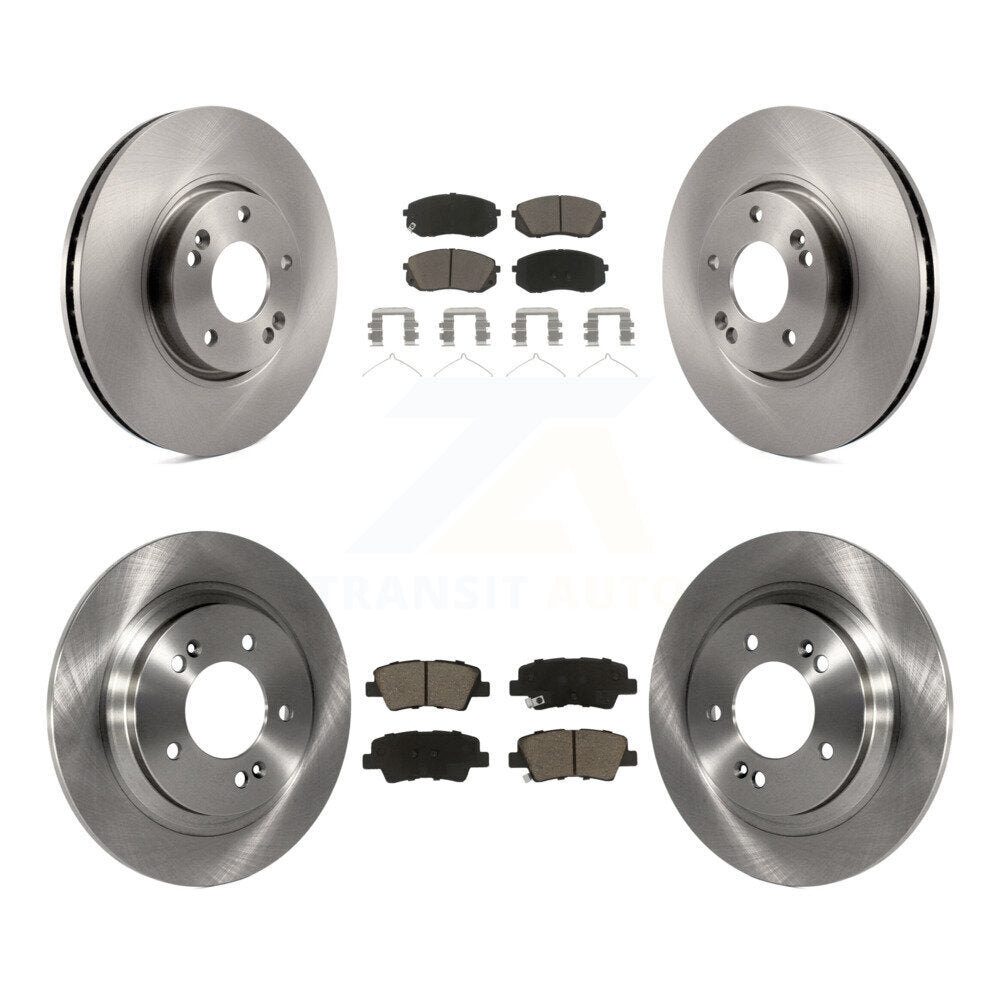 Front Rear Disc Brake Rotors And Ceramic Pads Kit For Hyundai Sonata