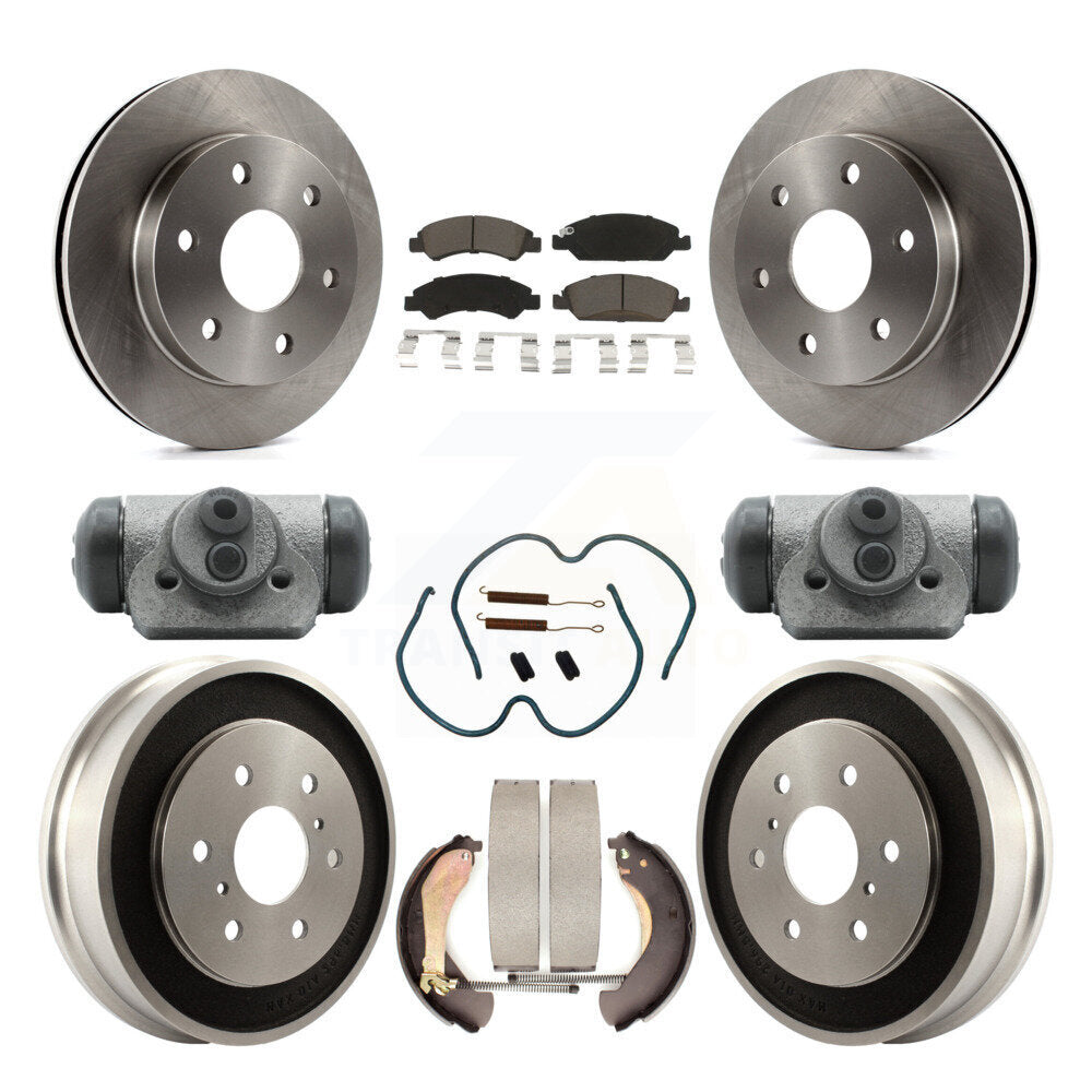 Front Rear Disc Brake Rotors Ceramic Pads And Drum Kit (9Pc) For GMC Sierra 1500