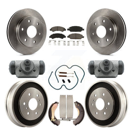 Front Rear Disc Brake Rotors Ceramic Pads And Drum Kit (9Pc) For GMC Sierra 1500