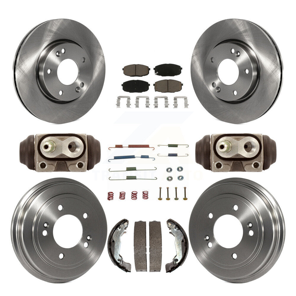 Front Rear Brake Rotor Ceramic Pad Drum Kit (9Pc) For 09 Hyundai Elantra Touring