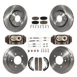 Front Rear Brake Rotor Ceramic Pad Drum Kit (9Pc) For 09 Hyundai Elantra Touring