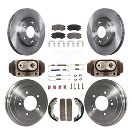 Front Rear Disc Brake Rotors Ceramic Pads And Drum Kit (9Pc) For Hyundai Elantra