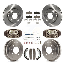 Front Rear Disc Brake Rotors Ceramic Pads And Drum Kit (9Pc) For Hyundai Elantra