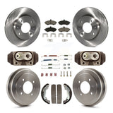 Front Rear Disc Brake Rotors Ceramic Pads And Drum Kit (9Pc) For Hyundai Elantra