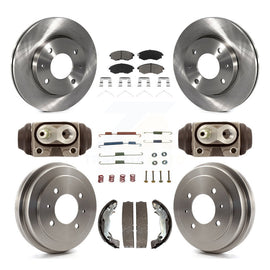 Front Rear Disc Brake Rotors Ceramic Pads And Drum Kit (9Pc) For Hyundai Elantra