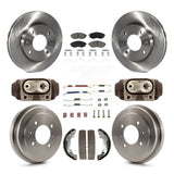 Front Rear Disc Brake Rotors Ceramic Pads And Drum Kit (9Pc) For Hyundai Elantra