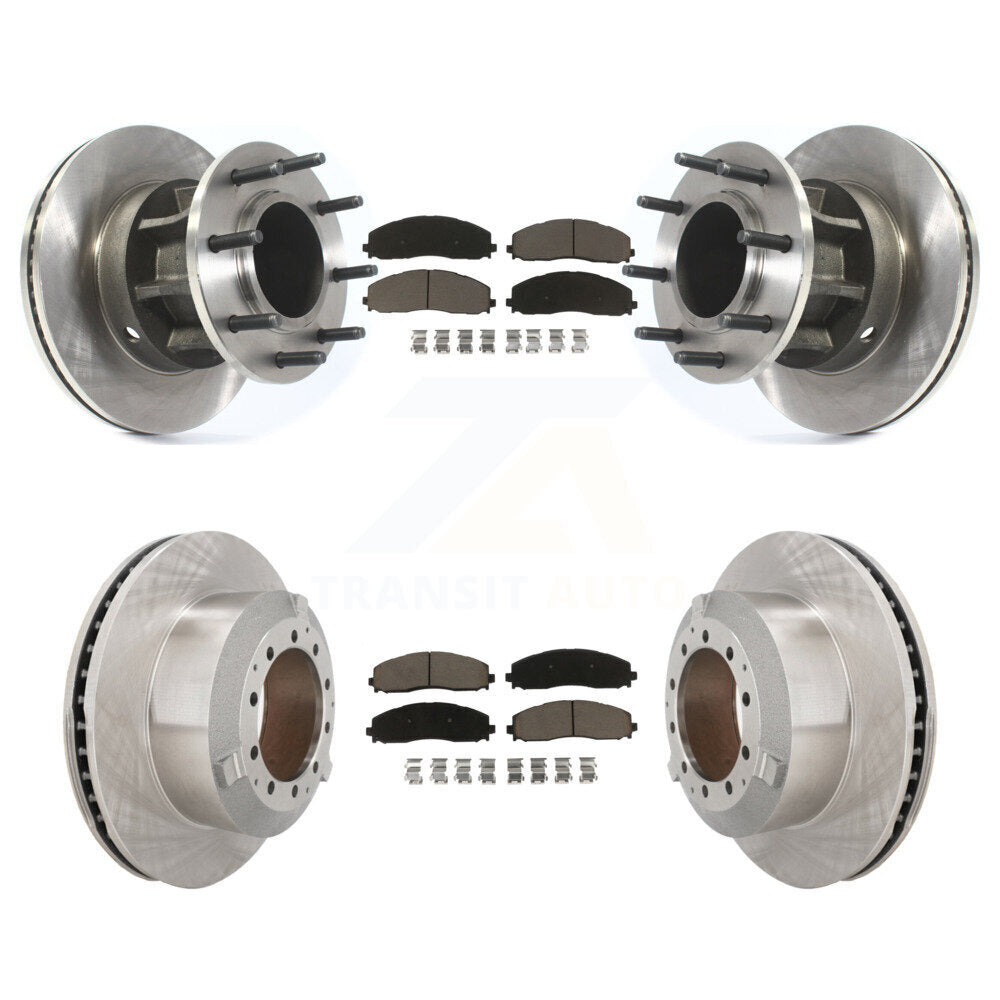 Front Rear Disc Brake Rotors And Ceramic Pads Kit For Ford F-350 Super Duty