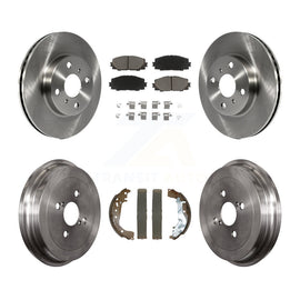 Front Rear Disc Brake Rotors Ceramic Pads And Drum Kit For Toyota Yaris