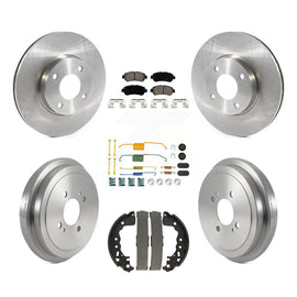 Front Rear Disc Brake Rotors Ceramic Pad & Drum Kit (7Pc) For Nissan Kicks Versa