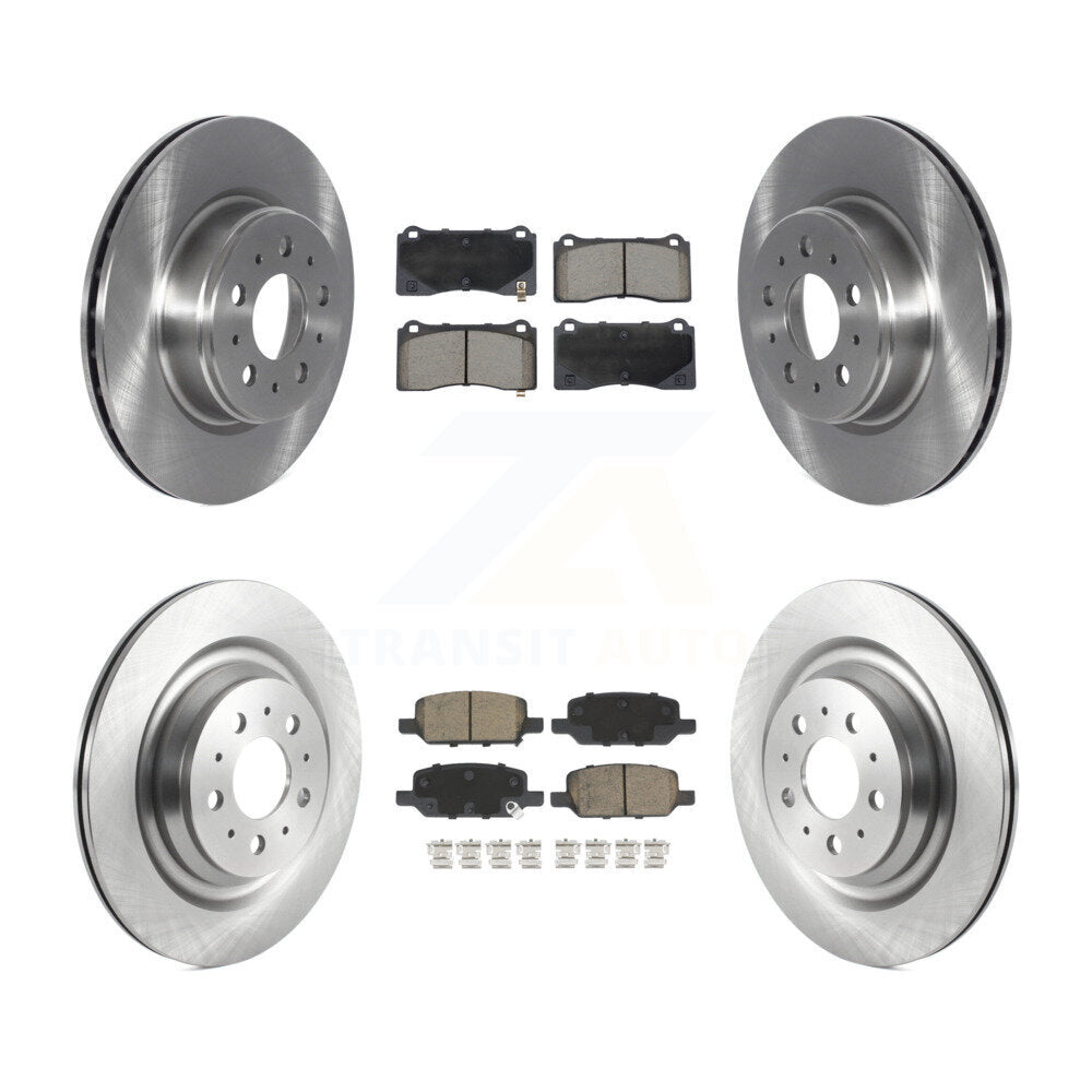 Front Rear Brake Rotors & Ceramic Pad Kit For Tesla 3 With Gray Painted Calipers