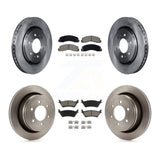 Front Rear Brake Rotors Ceramic Pad Kit For Ford F-150 With Manual Parking