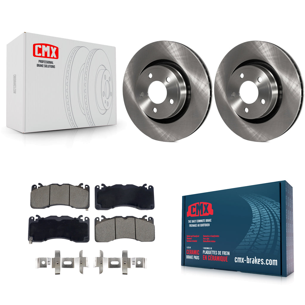 Front Brake Rotors & Ceramic Pad Kit For 2015 Ford Mustang V6 With Brembo Brakes