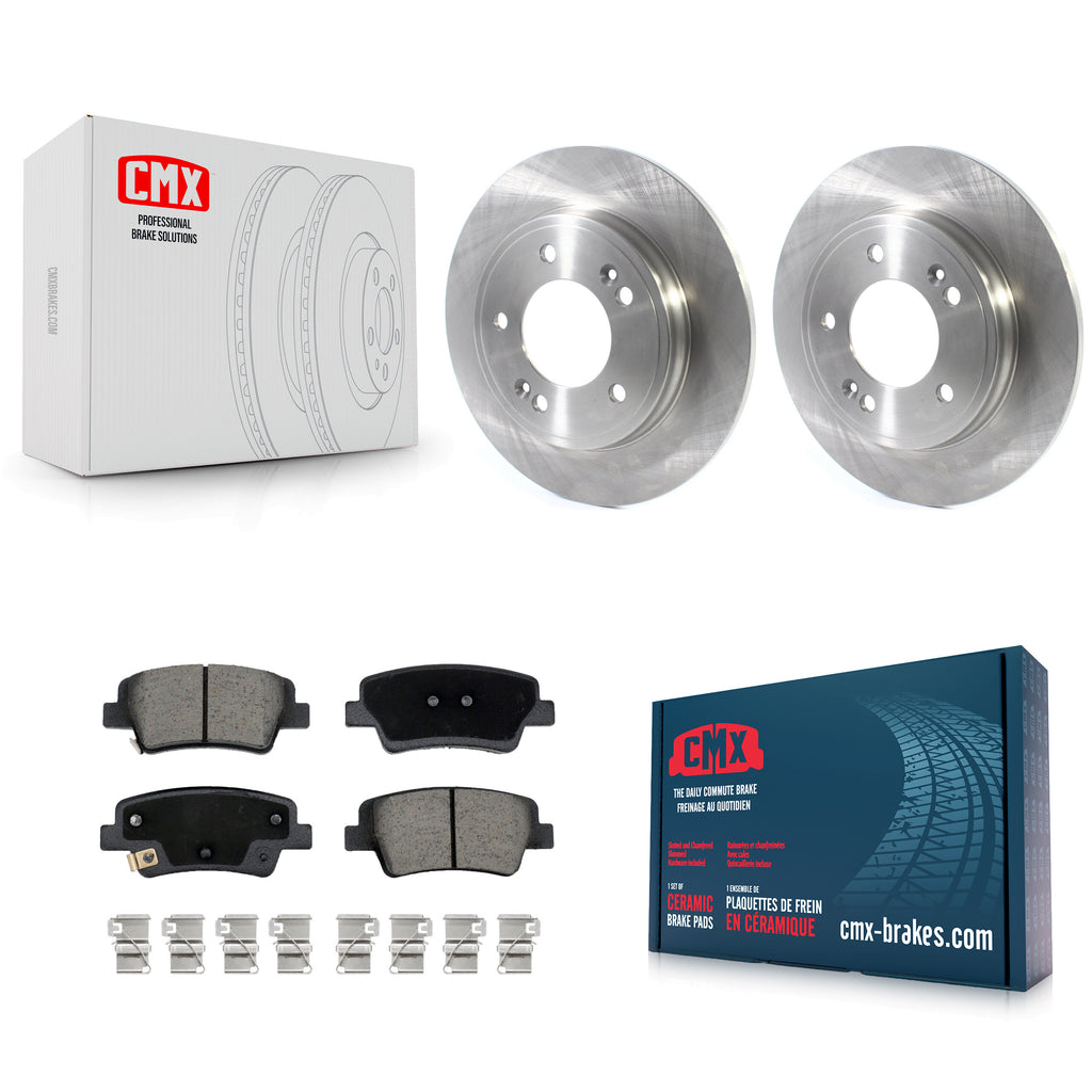 Rear Brake Rotor & Ceramic Pad Kit For Hyundai Elantra With Manual Parking