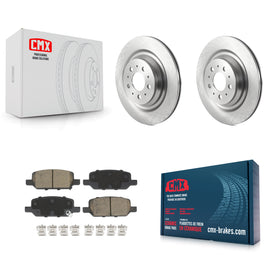 Rear Brake Rotors & Ceramic Pad Kit For 17-22 Tesla 3 With Gray Painted Calipers