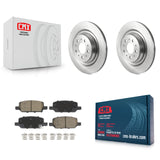 Rear Brake Rotors & Ceramic Pad Kit For 17-22 Tesla 3 With Gray Painted Calipers
